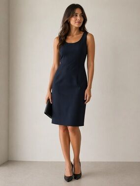 Tahari Arthur S. Levine Classics Navy Sheath Dress | Size 8
